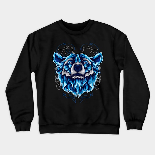 bear head illustration Crewneck Sweatshirt by SHINIGAMII